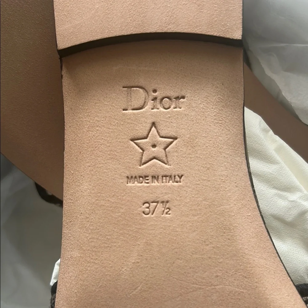 Christian Dior Dway Slide Sandals in Natural and Black-Brand New - Picture 5 of 6